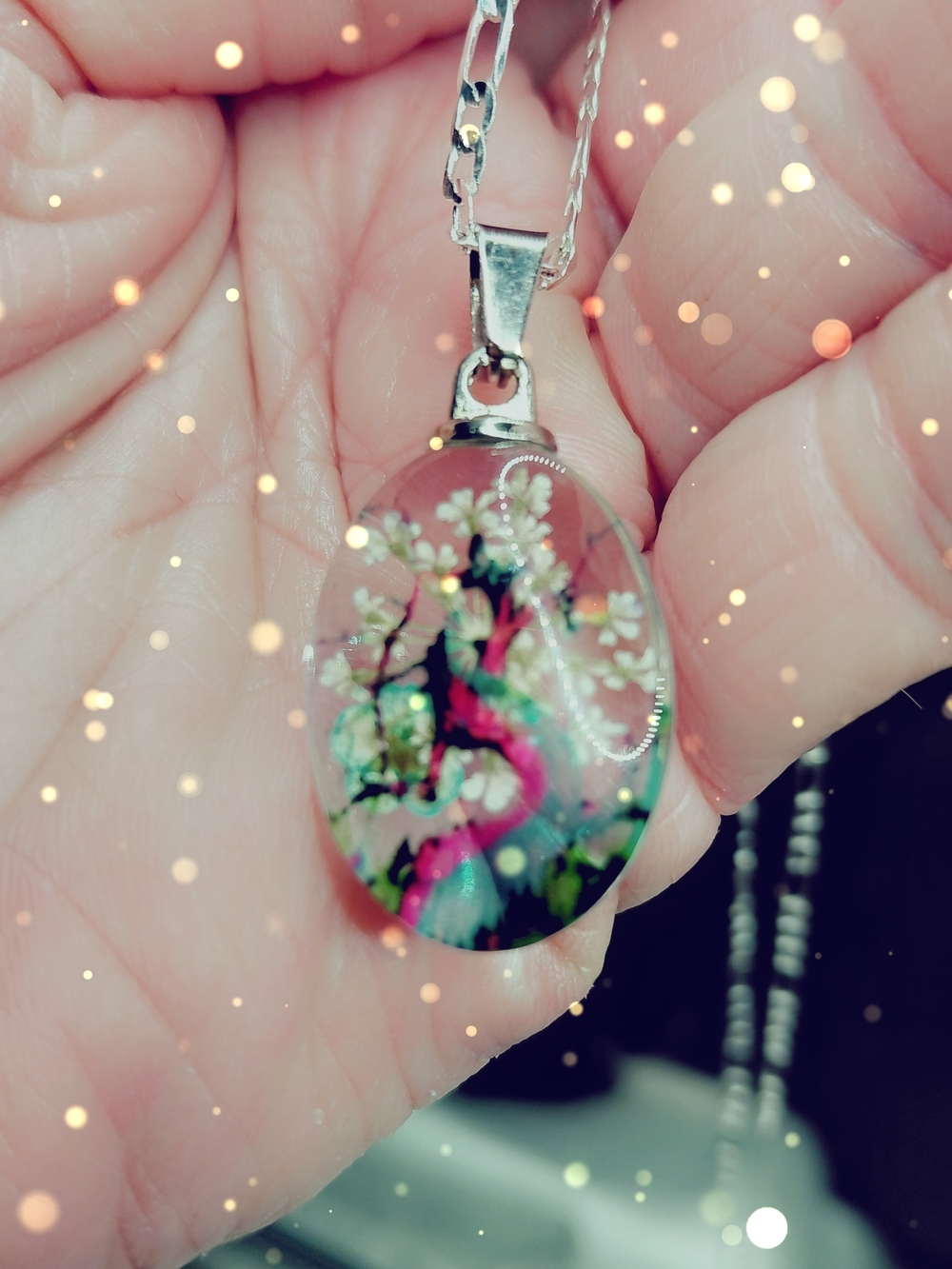 Resin Pendant Necklace - Picture 2 of 6